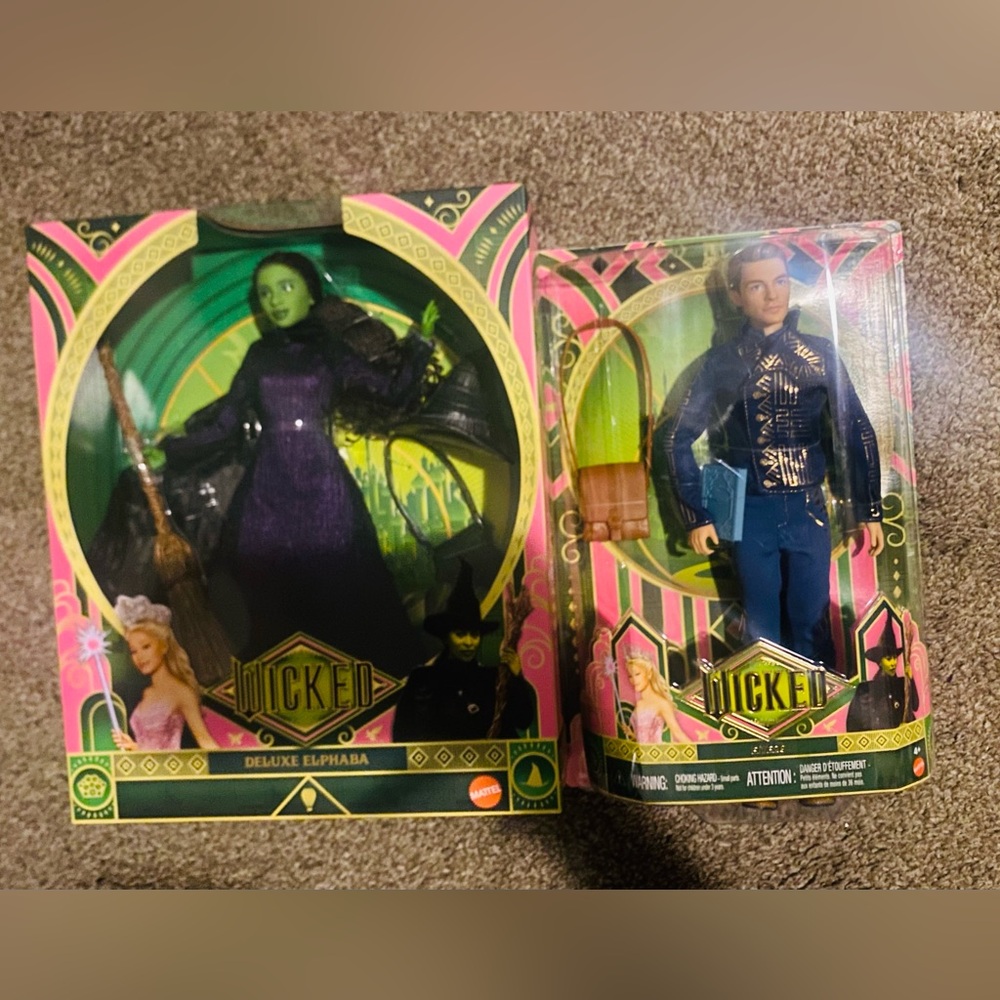 WICKED Deluxe Elphaba and Fiyero 2 Doll Set| NIB